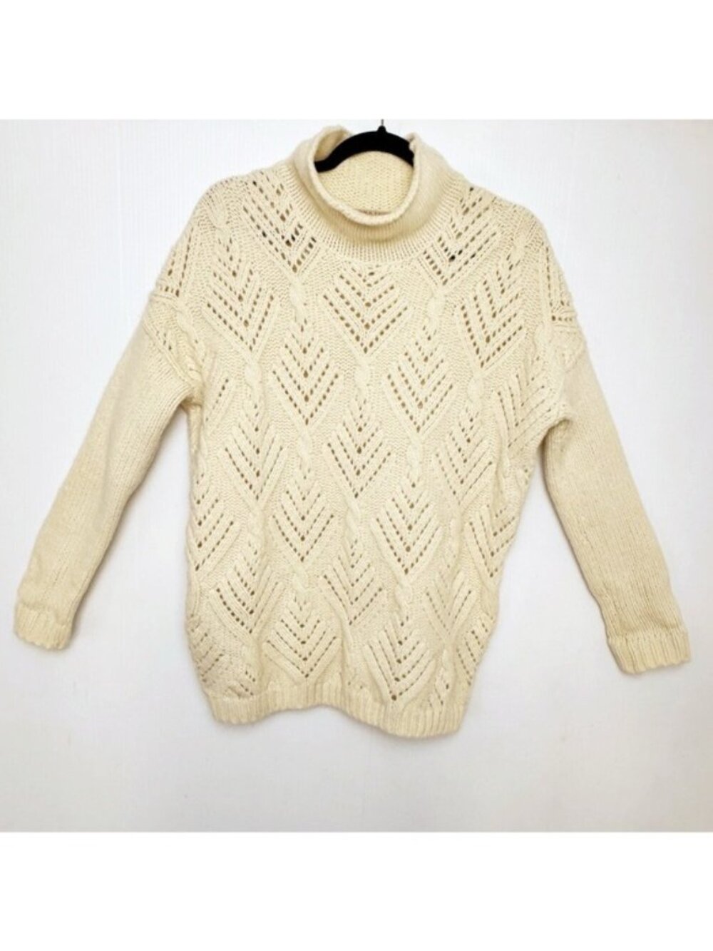 Flora Fedi Cream Knit Cashmere and Merino Wool sweater Medium